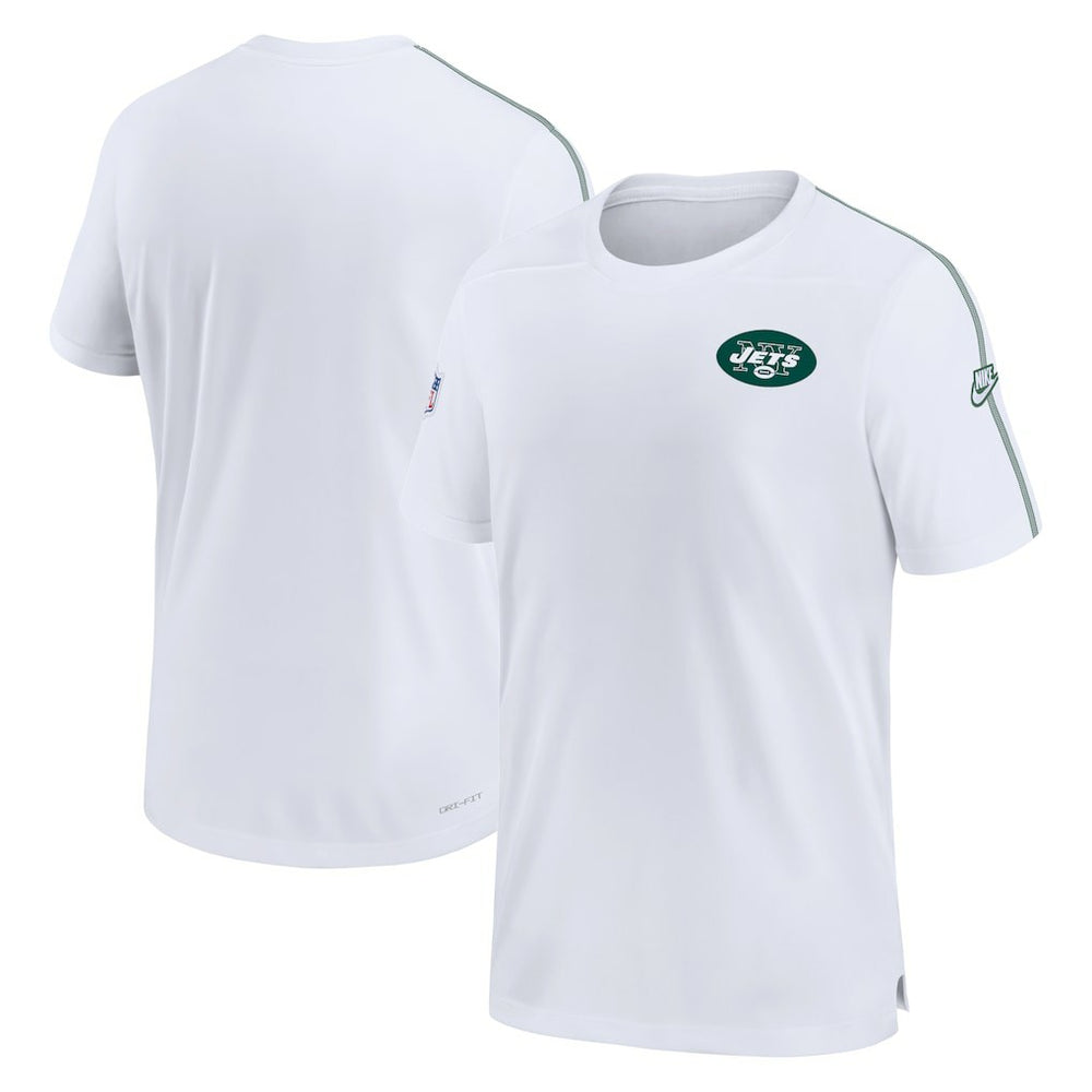 New York Jets Sideline Alternate Logo Coach Performance Top - White Tops