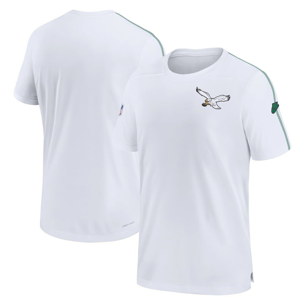 Philadelphia Eagles Sideline Alternate Logo Coach Performance Top - White Tops
