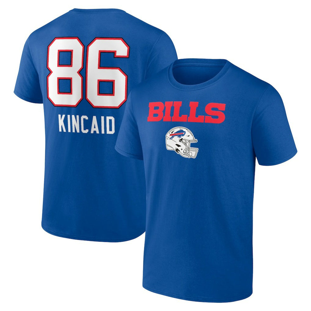 Dalton Kincaid Buffalo Bills Team Wordmark Player Name & Number T-Shirt - Royal T-shirts