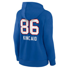 Dalton Kincaid Buffalo Bills Women's Team Wordmark Player Name & Number Pullover Hoodie - Royal Hoodies