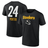 Joey Porter Jr. Pittsburgh Steelers Team Wordmark Player Name & Number T-Shirt - Black T-shirts