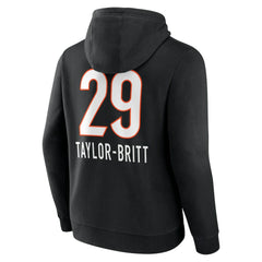 Cam Taylor-Britt Cincinnati Bengals Team Wordmark Player Name & Number Pullover Hoodie - Black Hoodies