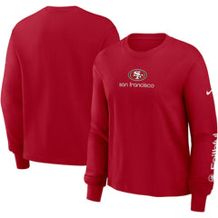 San Francisco 49ers Women's Boxy Long Sleeve T-Shirt - Scarlet T-shirts
