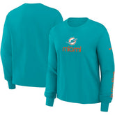 Miami Dolphins Women's Boxy Long Sleeve T-Shirt - Aqua T-shirts