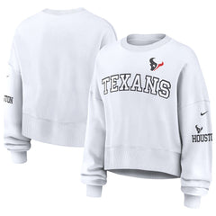 Houston Texans Women's Oversized Pullover Sweatshirt - White Pullover