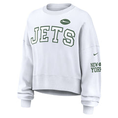 New York Jets Women's Oversized Pullover Sweatshirt - White Pullover
