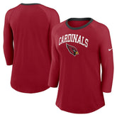 Arizona Cardinals Women's 3/4 Sleeve Raglan Fashion Top - Cardinal Tops