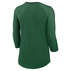 New York Jets Women's 3/4 Sleeve Raglan Fashion Top - Green Tops