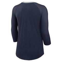 Seattle Seahawks Women's 3/4 Sleeve Raglan Fashion Top - Navy Tops