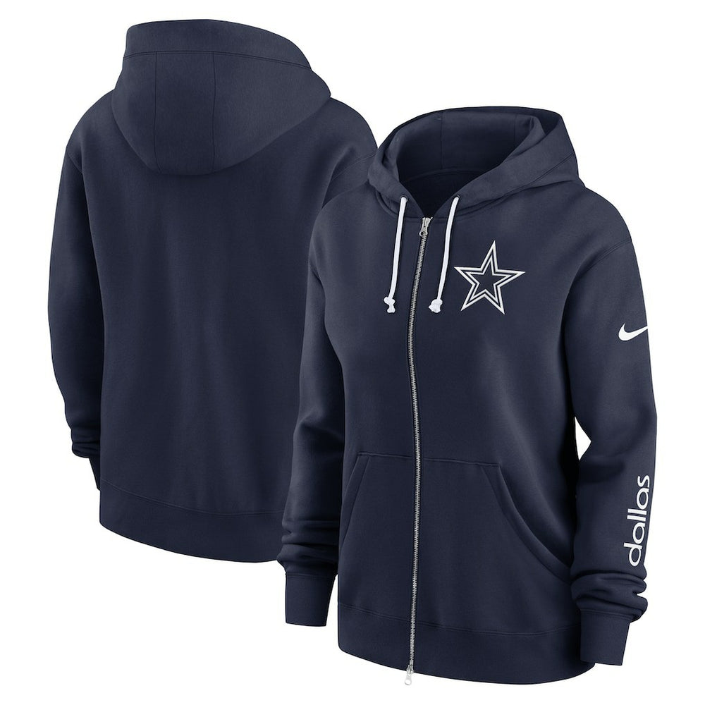 Dallas Cowboys Women's Plus Size Phoenix Full-Zip Hoodie - Navy Hoodies