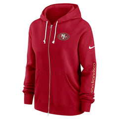 San Francisco 49ers Women's Plus Size Phoenix Full-Zip Hoodie - Scarlet Hoodies