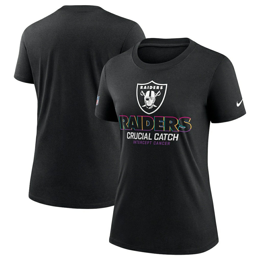 Las Vegas Raiders Women's 2024 NFL Crucial Catch Tri-Blend T-Shirt - Black T-shirts