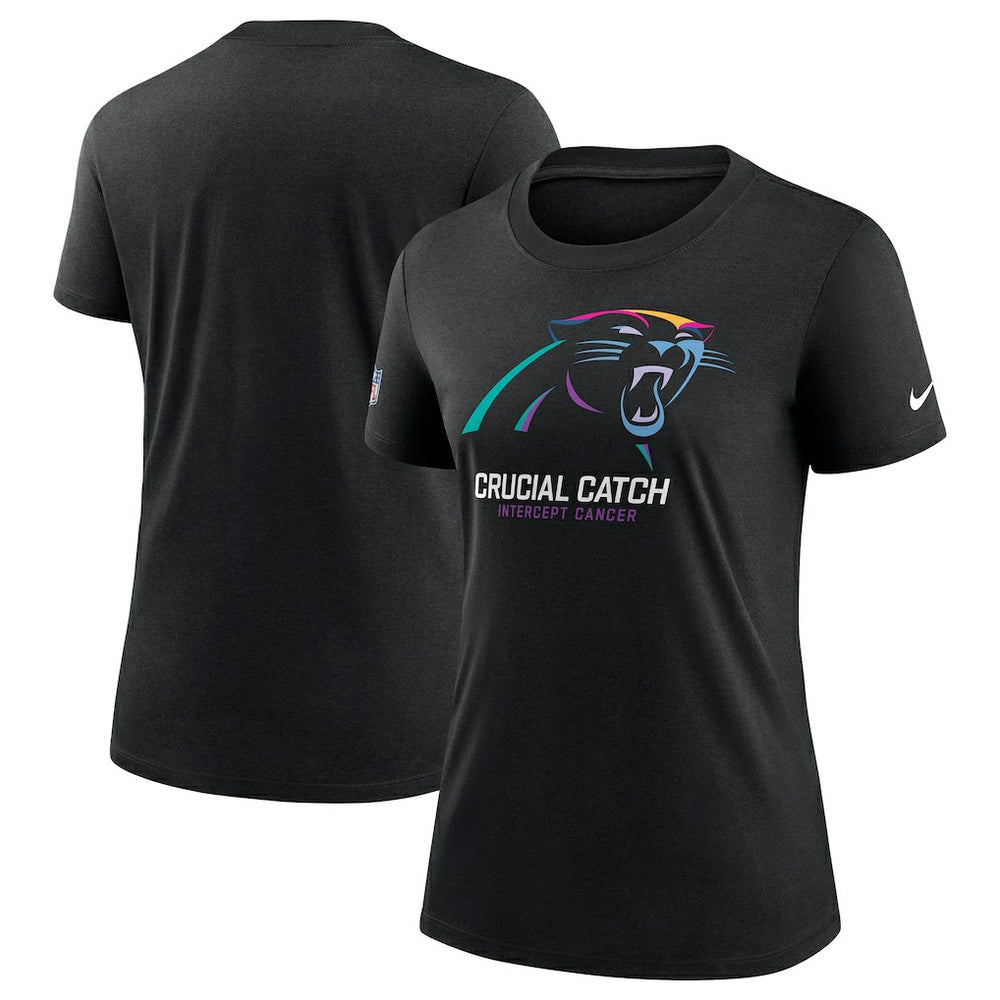 Carolina Panthers Women's 2024 NFL Crucial Catch Tri-Blend T-Shirt - Black T-shirts