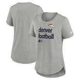 Denver Broncos Women's Team Shout-Out Tri-Blend T-Shirt - Heather Gray T-shirts
