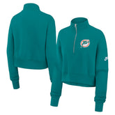 Miami Dolphins Women's Rewind Phoenix Half-Zip Sweatshirt - Aqua Sweatshirts