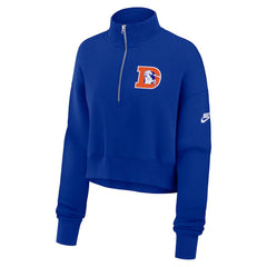 Denver Broncos Women's Rewind Phoenix Half-Zip Sweatshirt - Royal Sweatshirts