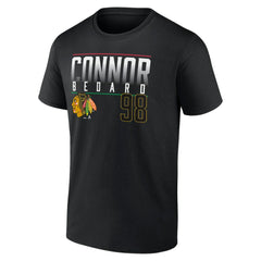 Connor Bedard Chicago Blackhawks Fanatics Name & Number T-Shirt - Black | US 200860463