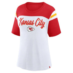 Kansas City Chiefs Women's Cheer Chant Fashion Crop Top - White/Red Tops