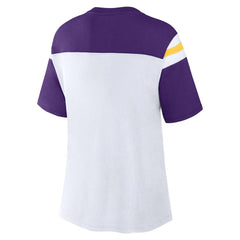 Minnesota Vikings Women's Cheer Chant Fashion Crop Top - White/Purple Tops