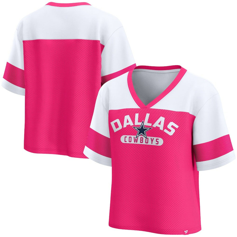 Dallas Cowboys Women's Homeschool Jersey Poly V-Neck
Fashion Top - Pink/White Jerseys