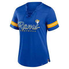 Los Angeles Rams Women's Play Script Lace-Up T-Shirt - Royal T-shirts