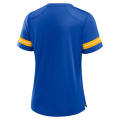 Los Angeles Rams Women's Play Script Lace-Up T-Shirt - Royal T-shirts