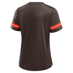 Cleveland Browns Women's Play Script Lace-Up T-Shirt - Brown T-shirts
