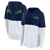 Seattle Seahawks Women's Backup Option Long Sleeve Hoodie T-Shirt - College Navy/White Hoodies