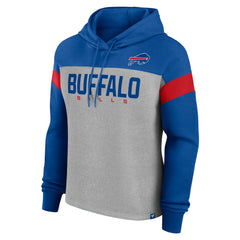 Buffalo Bills Women's Bold Play Call Pullover Hoodie - Heather Gray/Royal Hoodies