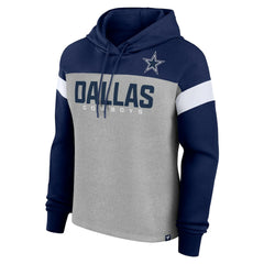 Dallas Cowboys Women's Bold Play Call Pullover Hoodie - Heather Gray/Navy Hoodies