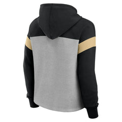 New Orleans Saints Women's Bold Play Call Pullover Hoodie - Heather Gray/Black Hoodies