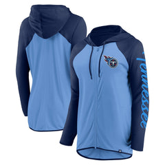 Tennessee Titans Women's Script Full-Zip Hoodie - Light Blue/Navy Hoodies