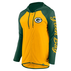 Green Bay Packers Women's Script Full-Zip Hoodie - Gold/Green Hoodies
