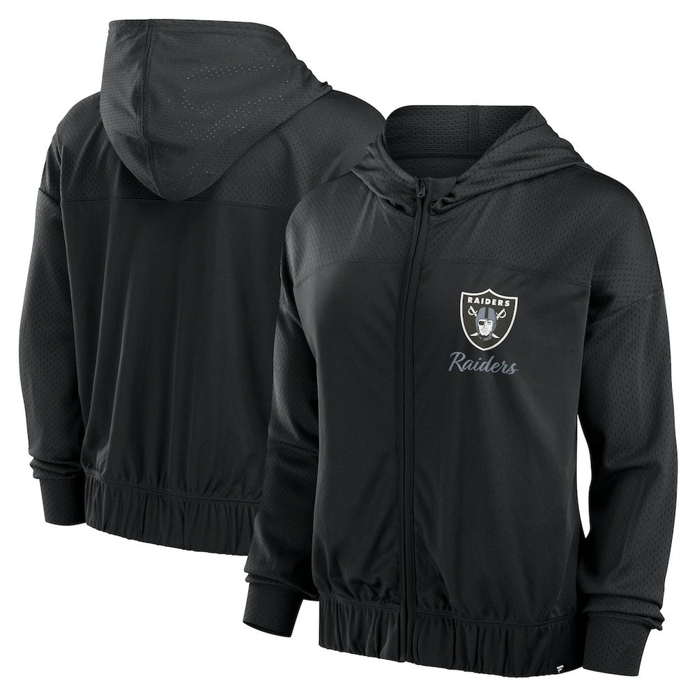 Las Vegas Raiders Women's Script Lock Full-Zip Hoodie - Black Hoodies
