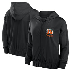 Cincinnati Bengals Women's Script Lock Full-Zip Hoodie - Black Hoodies