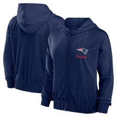 New England Patriots Women's Script Lock Full-Zip Hoodie - Navy Hoodies