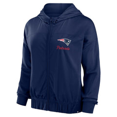 New England Patriots Women's Script Lock Full-Zip Hoodie - Navy Hoodies