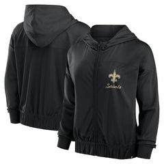 New Orleans Saints Women's Script Lock Full-Zip Hoodie - Black Hoodies
