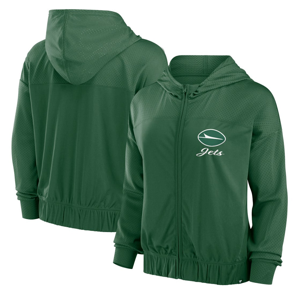 New York Jets Women's Script Lock Full-Zip Hoodie - Green Hoodies