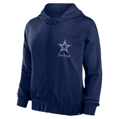 Dallas Cowboys Women's Script Lock Full-Zip Hoodie - Navy Hoodies