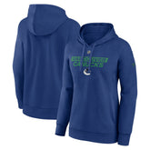 Vancouver Canucks Fanatics Women's Authentic Pro Core Primary Fleece Pullover Hoodie - Blue | US 200864366