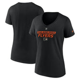 Philadelphia Flyers Fanatics Women's Authentic Pro Core Primary V-Neck T-Shirt - Black | US 200864501