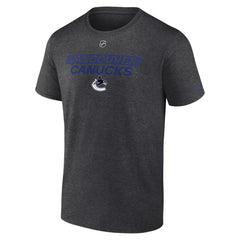 Vancouver Canucks Fanatics Authentic Pro Core Primary T-Shirt - Heather Charcoal | US 200864621