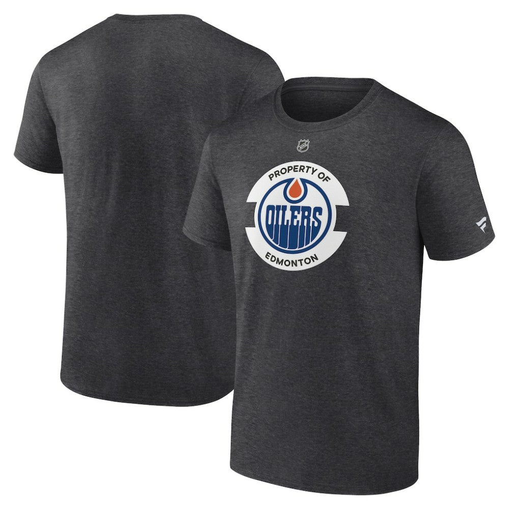 Edmonton Oilers Fanatics Authentic Pro Core Secondary T-Shirt - Heather Charcoal | US 200865112