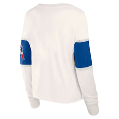 New England Patriots Women's Antique Block Long Sleeve T-Shirt - Cream T-shirts
