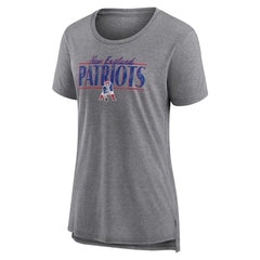 New England Patriots Women's Up the Middle Tri-Blend T-Shirt - Heather Gray T-shirts