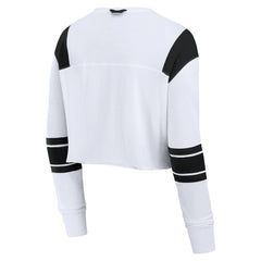 New York Jets Women's Stretch Cropped Fashion Long Sleeve T-Shirt - White T-shirts