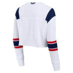 Tennessee Titans Women's Stretch Cropped Fashion Long Sleeve T-Shirt - White T-shirts