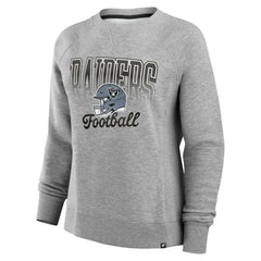 Las Vegas Raiders Women's Hit Hard Fleece Pullover Sweatshirt - Heather Gray Pullover