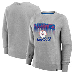 New England Patriots Women's Hit Hard Fleece Pullover Sweatshirt - Heather Gray Pullover